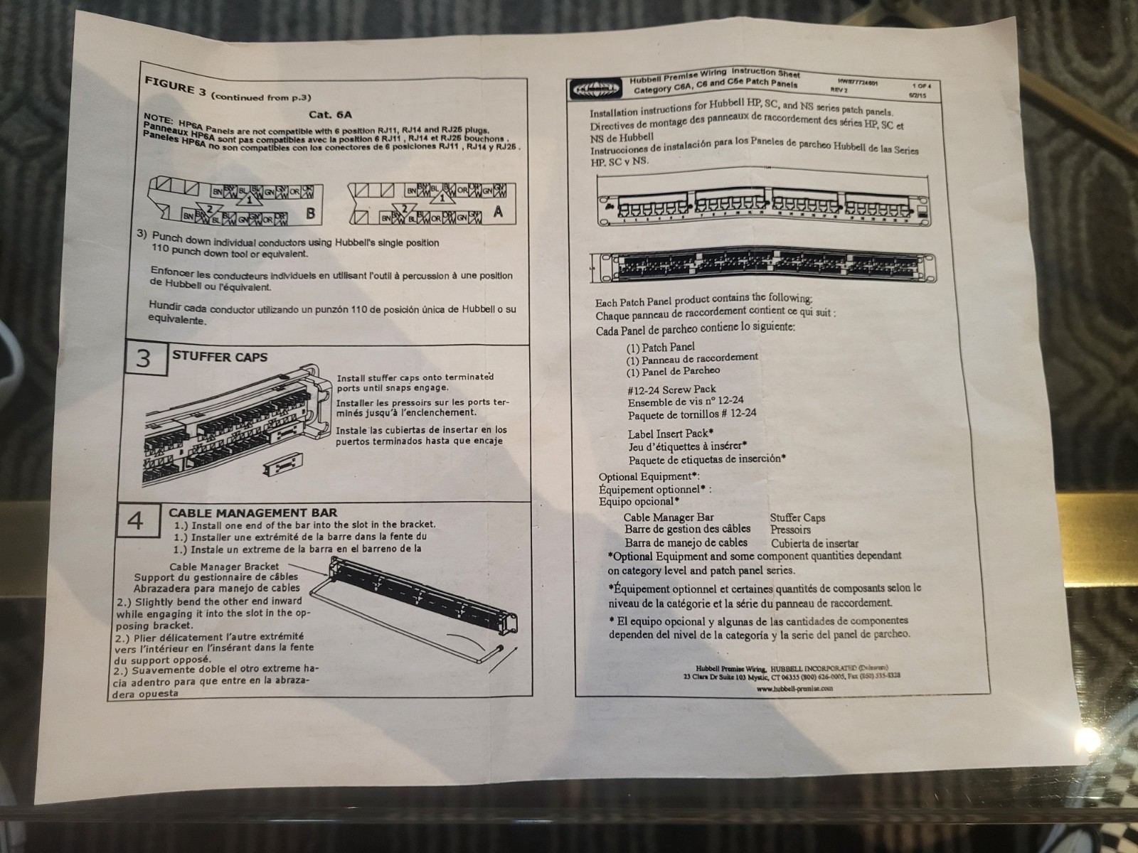 Hubbell cat6 patch panel 48 port Model HP648 Nextspeed