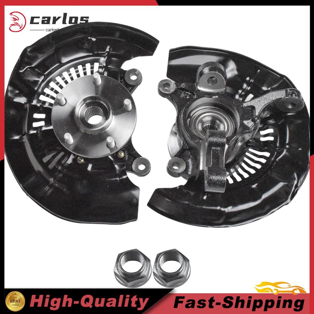 For Toyota Sienna 2011-2017 FWD Pair Front Steering Knuckles Wheel Hub Bearing