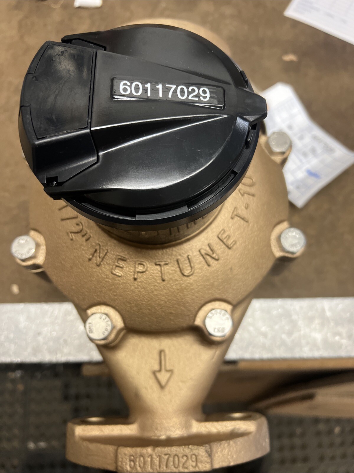 Neptune 11/2 T-10 Water Meter Direct Read Cubic Feet With Flanges