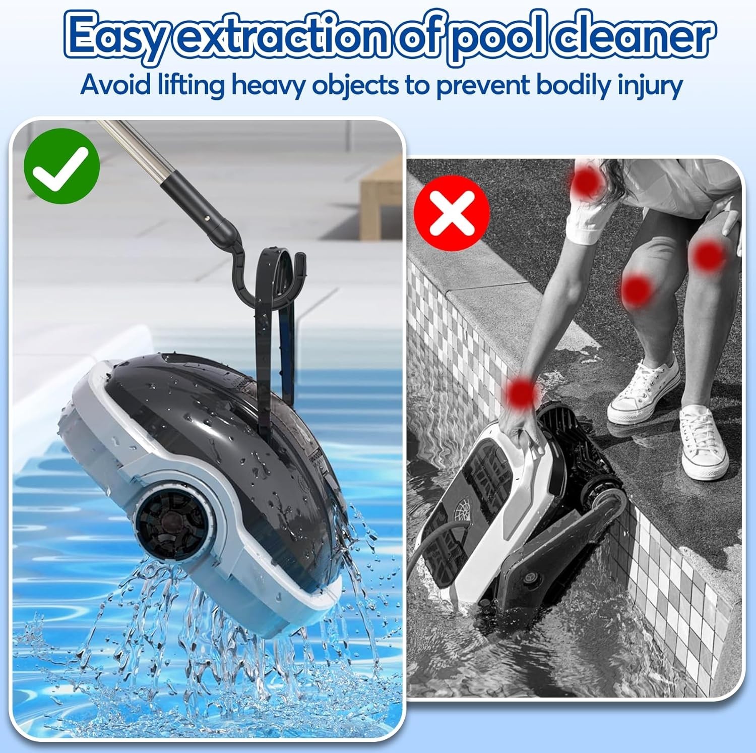 Universal Robotic Pool Cleaner Hook - Effortless Retrieval & Compatibility