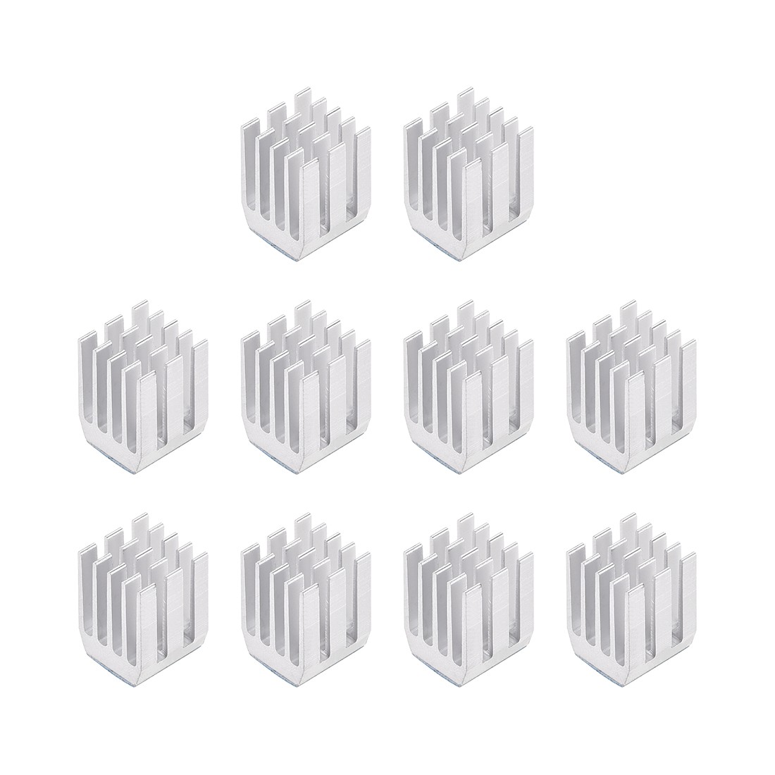 Heatsink with Thermal Conductive Adhesive Tape 9 x 9 x 12mm Silver 10pcs