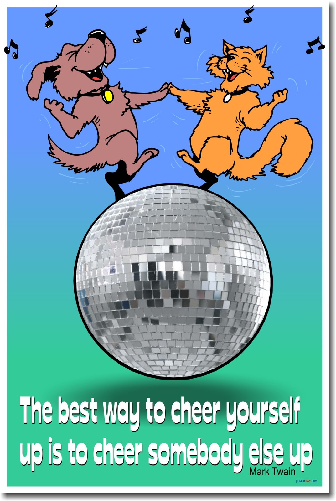 NEW Motivational POSTER - The Best Way To Cheer Yourself Up... Mark Twain