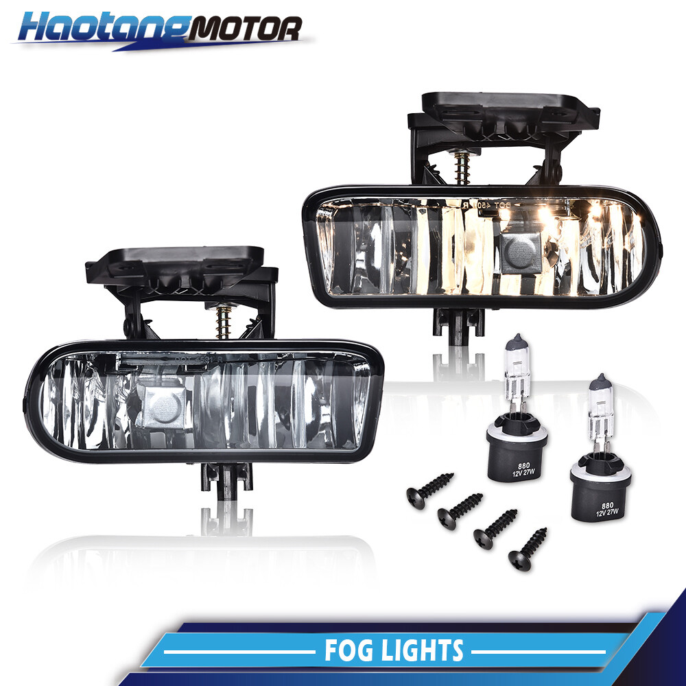 Fit For 99-02 GMC Sierra 00-06 Yukon Smoked Front Bumper Fog Lights Driving