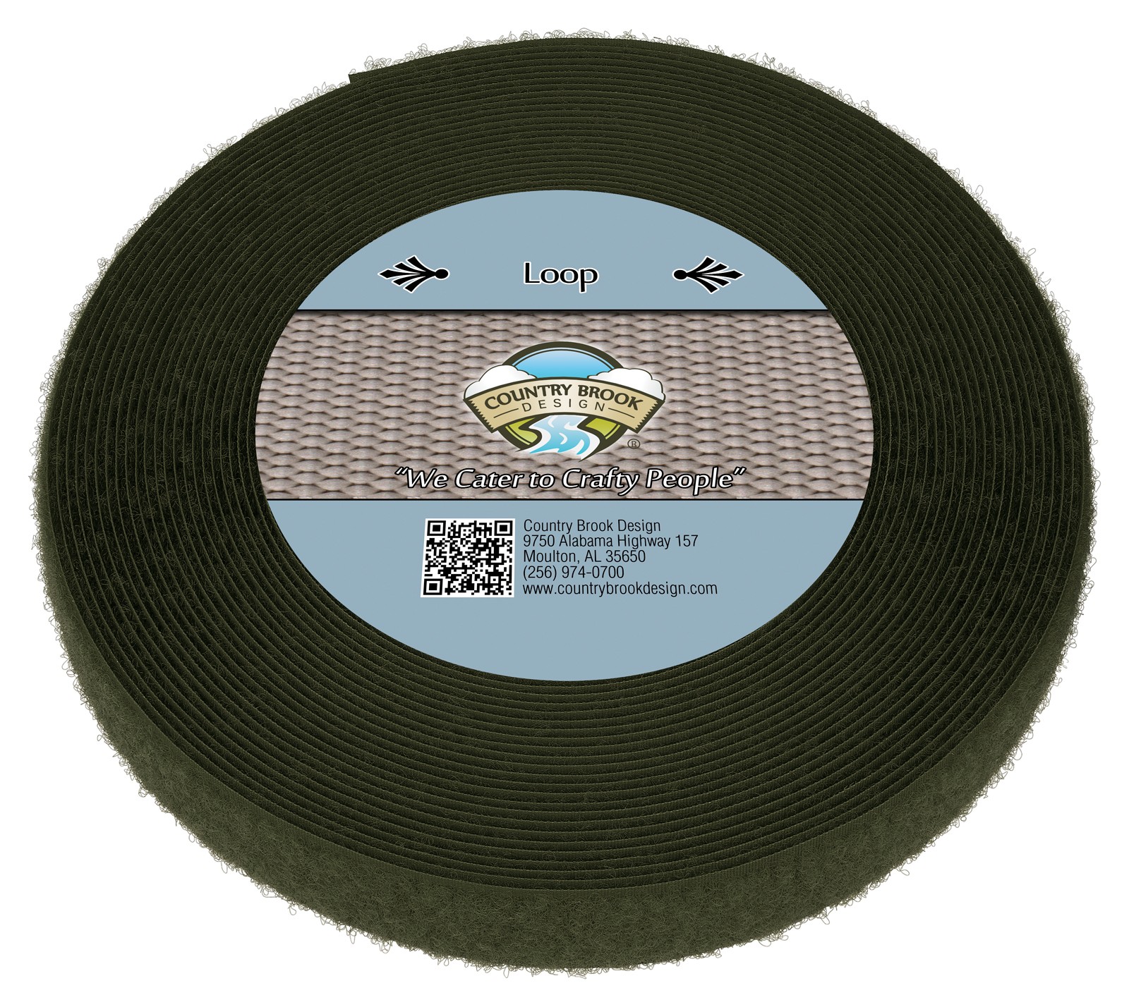 Country Brook Design® Olive Drab Sew On Loop Only (1 inch, 50 yards)