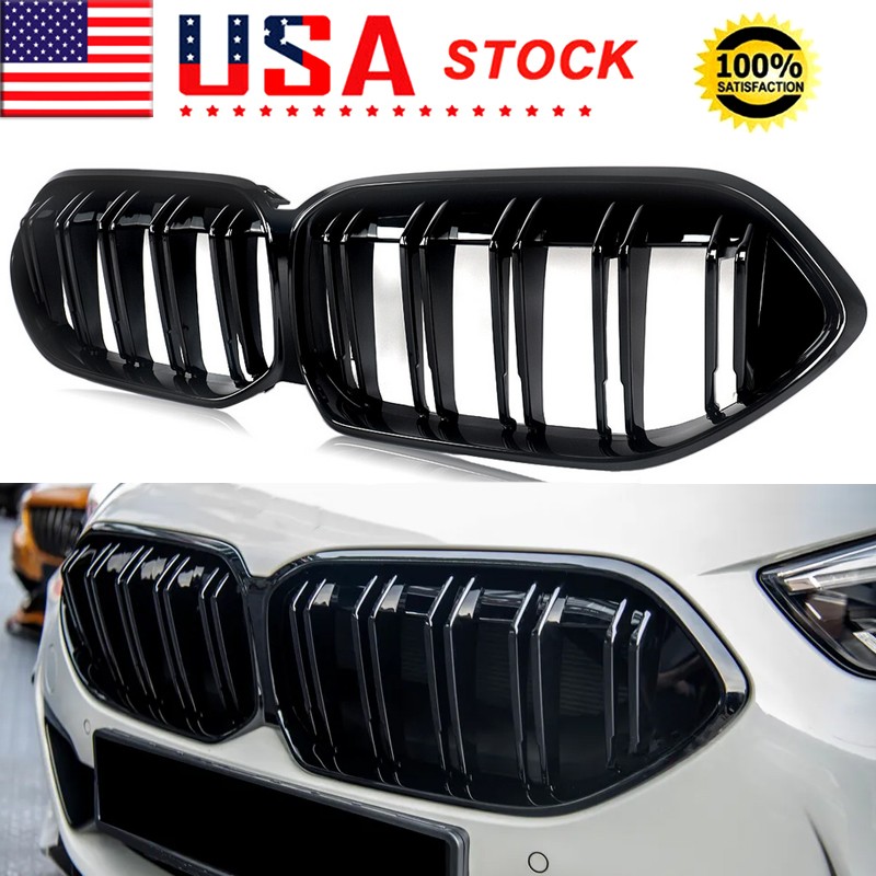 Front Kidney Grille For 2020-2024 BMW 2-series F44 4-Door Gran Coupe Gloss Black