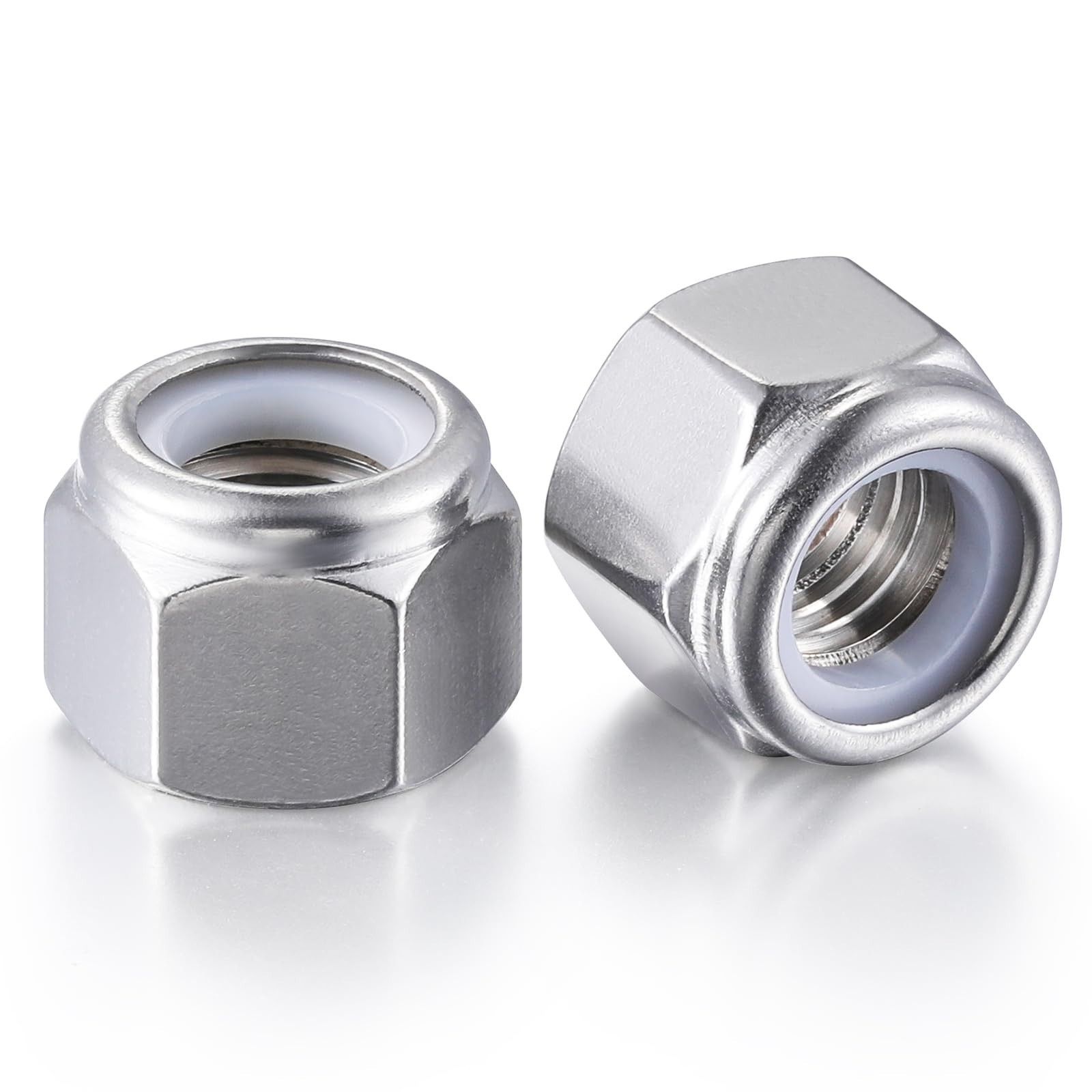 Wensilon(50pcs) 1/4-20 Self Clinching Nuts 304 Stainless Steel Self-Lock Nylo...