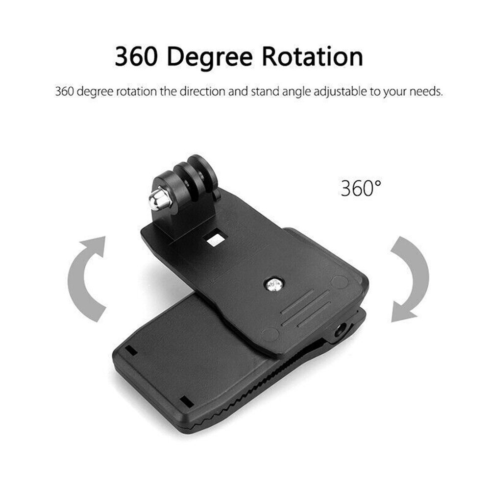 Action Camera 360° Rotation Backpack Hat Clip Clamp Mount For GoPro SJCAM EKEN d