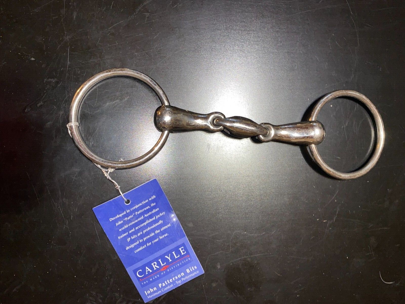 JP NWT 4.5'' CARLYLE LOOSE RING DOUBLE JOINTED MOUTH ENGLISH BIT JOHN PATTERSON