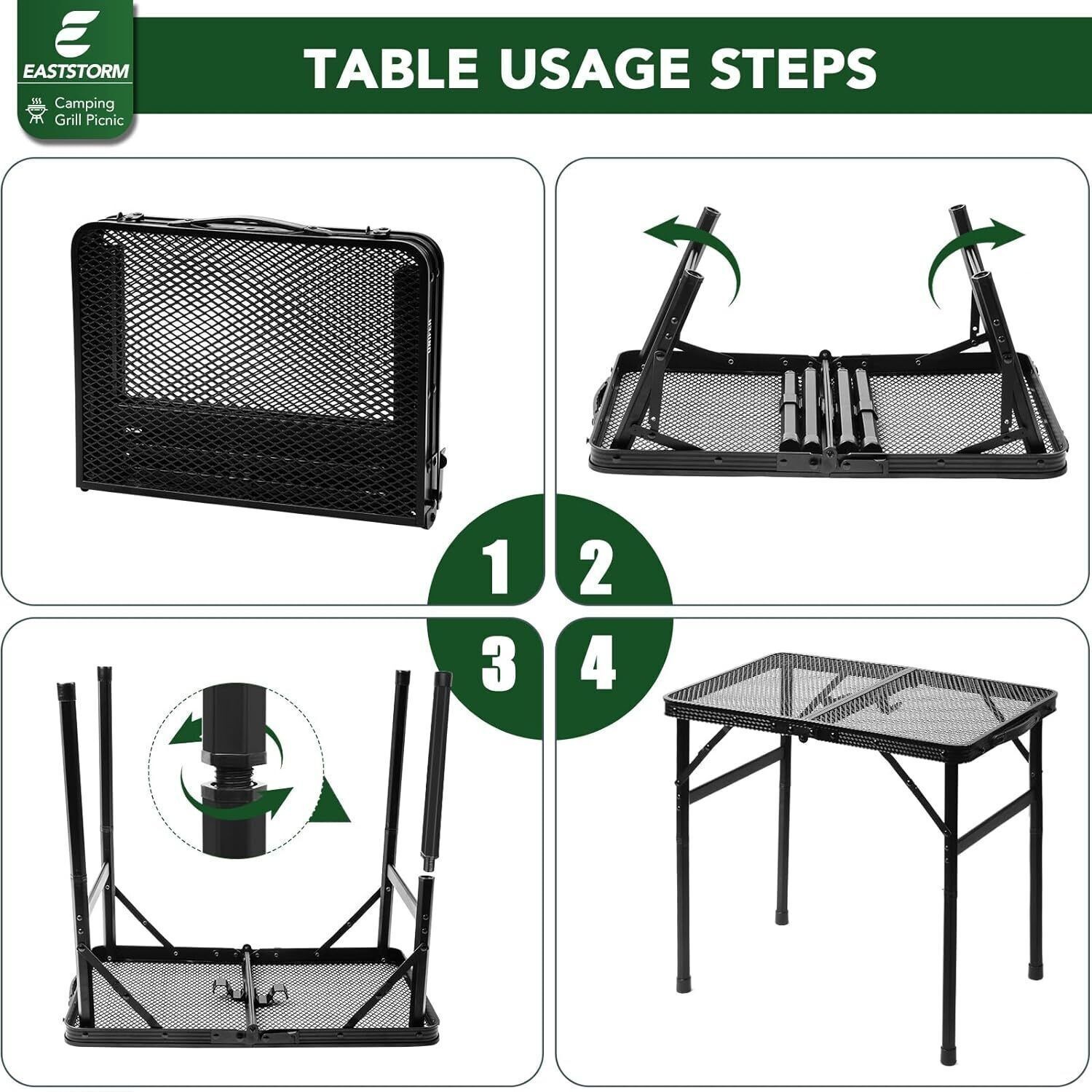 Compact Folding Table Portable Picnic Table for Grill Camping Easy for Storage