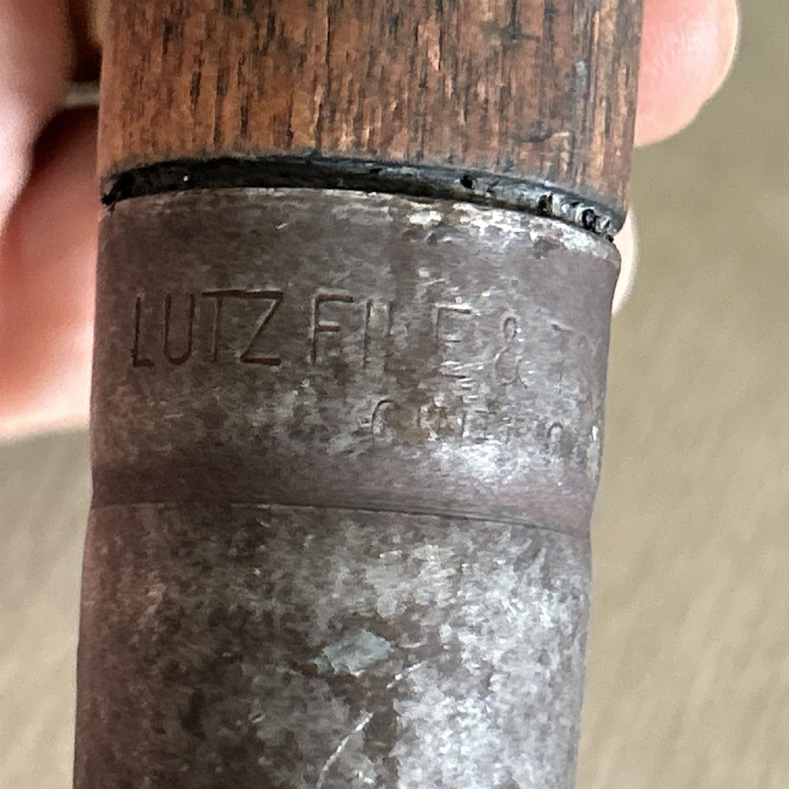 Vintage Lutz File Tool Wood Handle With A Hook