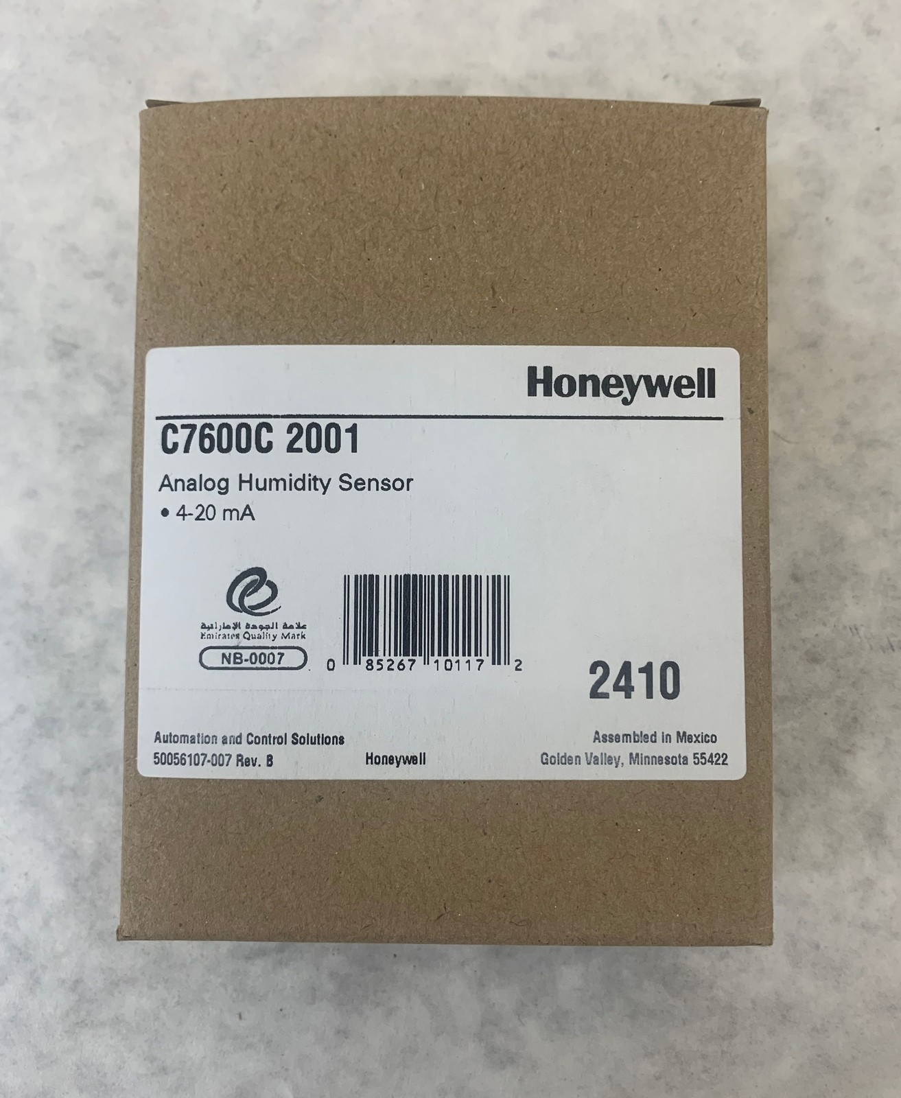 Honeywell C7600C 2001 Analog Humidity Sensor 4-20A