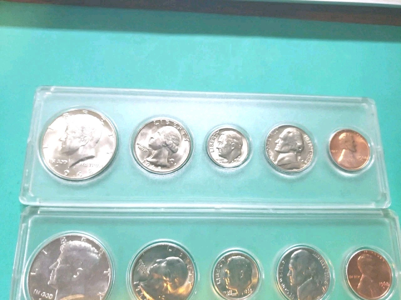 2 Very Nice 1968-D Mint Sets In Holders Kennedy 40%Silver