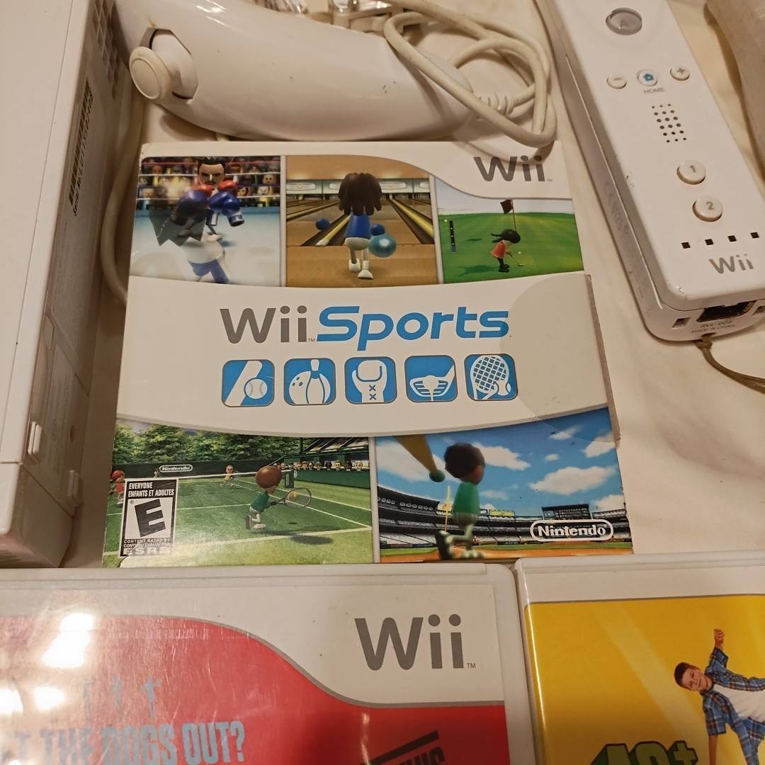 Nintendo Wii Game Console Bundle With Controllers And Games, No Power Cord