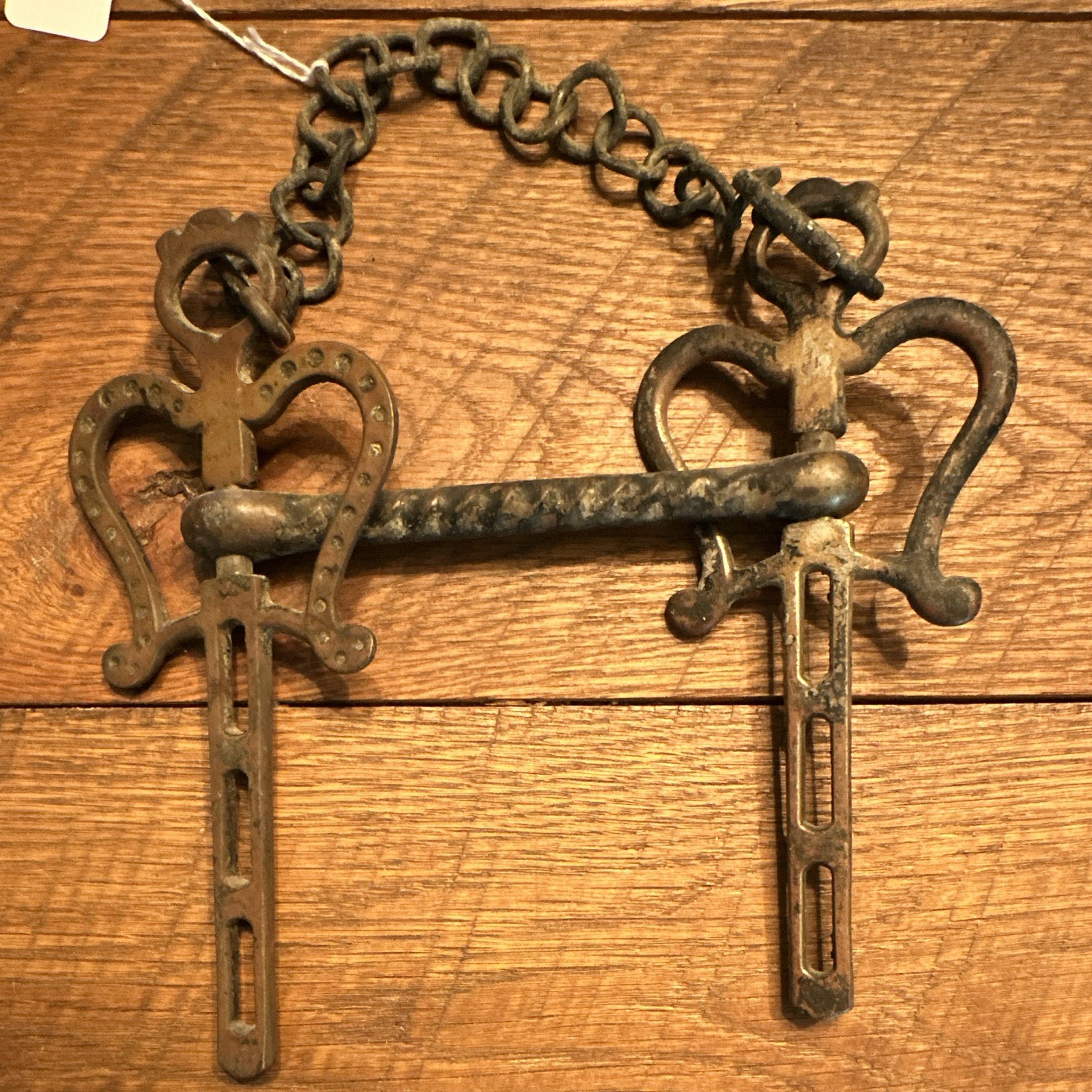 Antique 19th Century Rare Victorian Bit W/Crown Bridle and Monogram