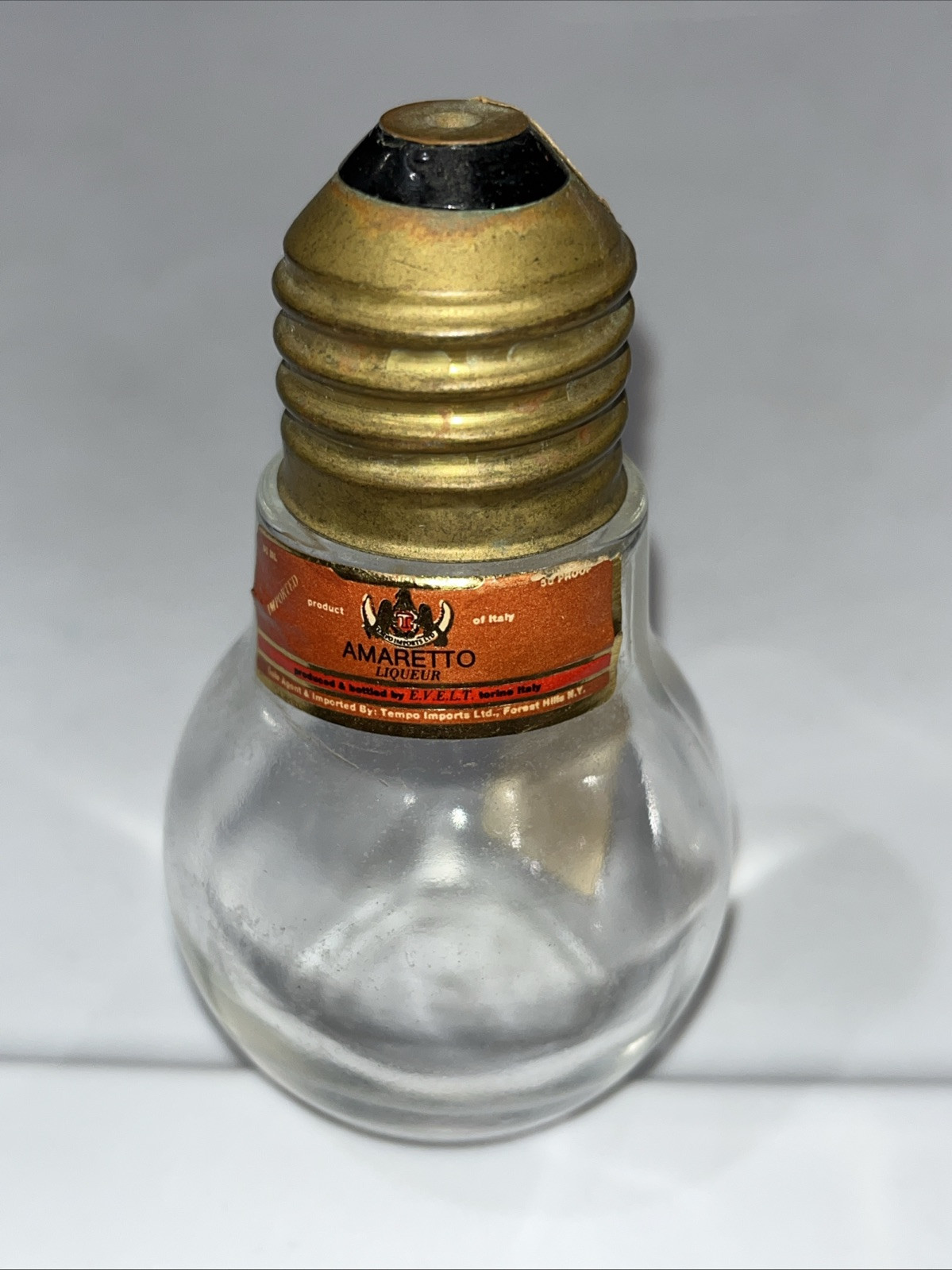 Vintage Amaretto Liqueur “ Lightbulb “ Look Mini Bottle,Unusual,Product Of Italy