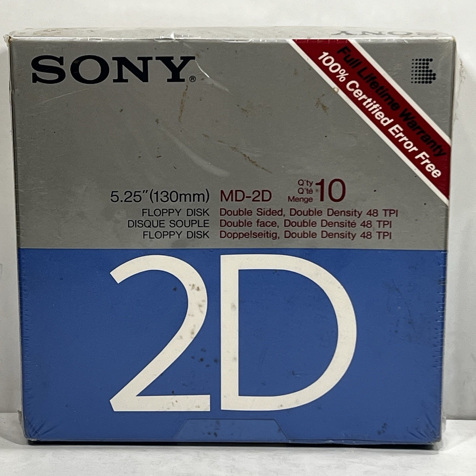 Sony MD-2D 5.25” Floppy Disc 10 Pack New Sealed