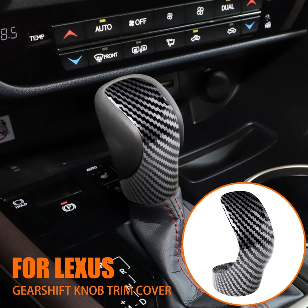 For LEXUS ES GS IS NX RC Accessories Carbon Fiber Car Gear Shift Knob Cover Trim