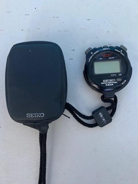 SEIKO S031-4010 BLACK WATER RESISTANT 3 BAR STOPWATCH