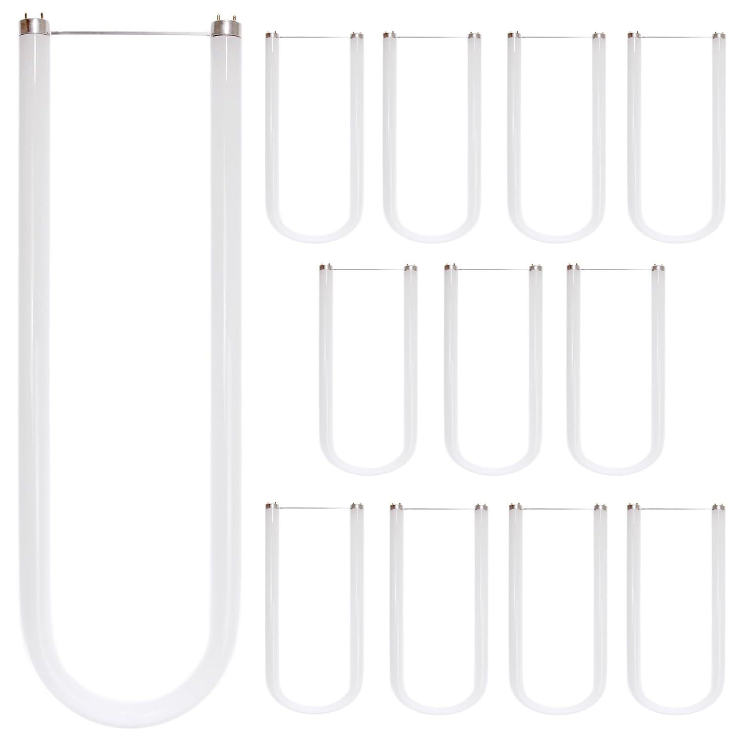 12Pack T8 U-Bend Fluorescent Tube, 6500K Daylight, 32 Watts, 3000LM, E26 G13
