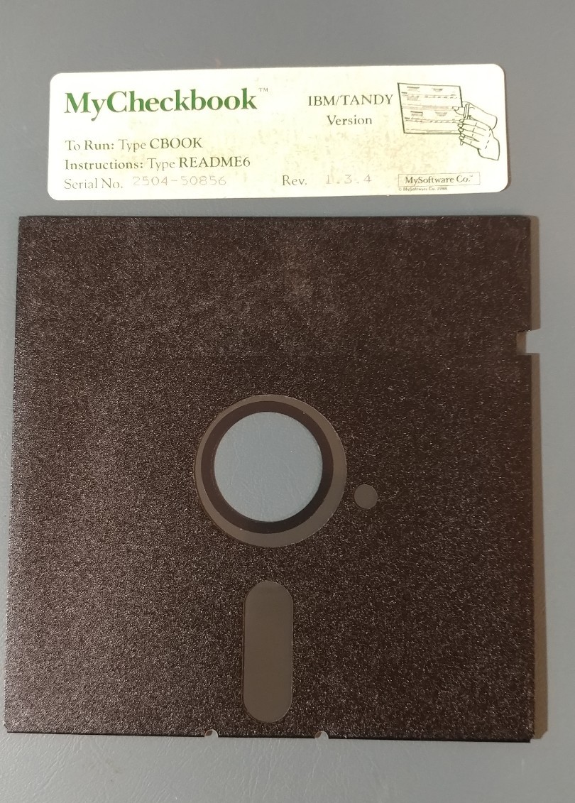 IBM / Tandy version MyCheckbook by my software company VTG floppy diskette 5x5