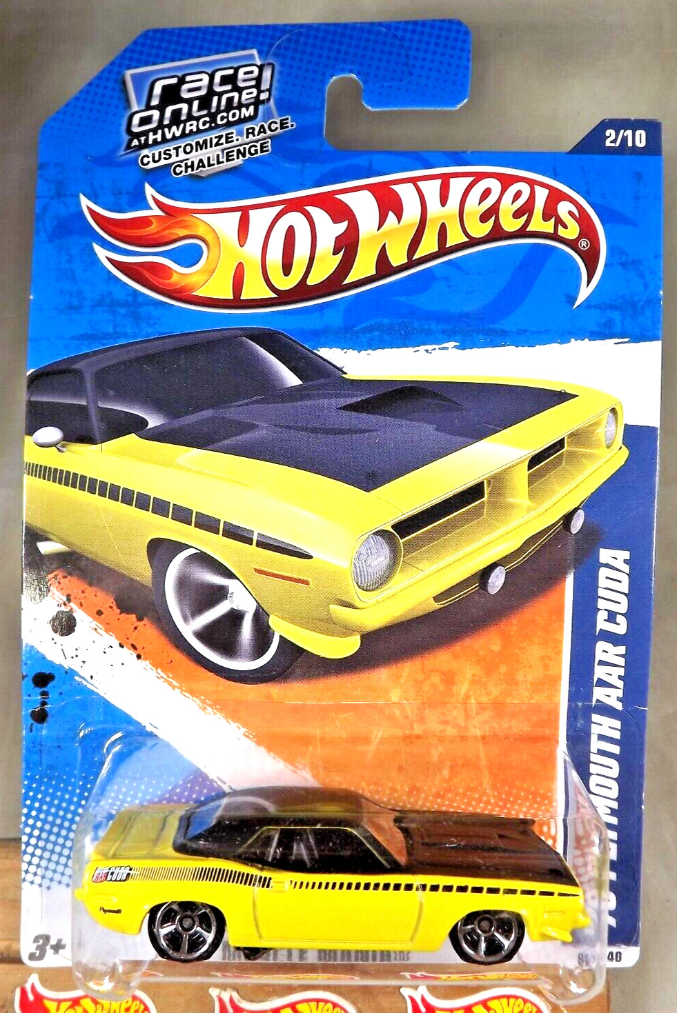 2010 Hot Wheels #80 Muscle Mania 2/10 '70 PLYMOUTH AAR CUDA Yellow Variant w/MC5