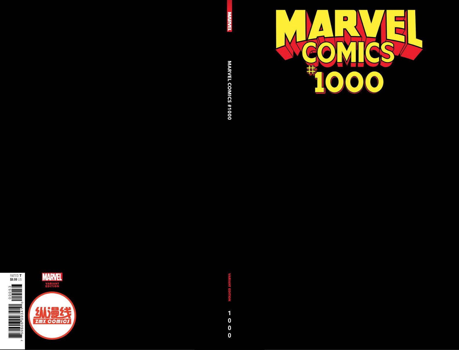MARVEL COMICS #1000 SKETCH COVER  BLACK BLANK VARIANT EXCLUSIVE