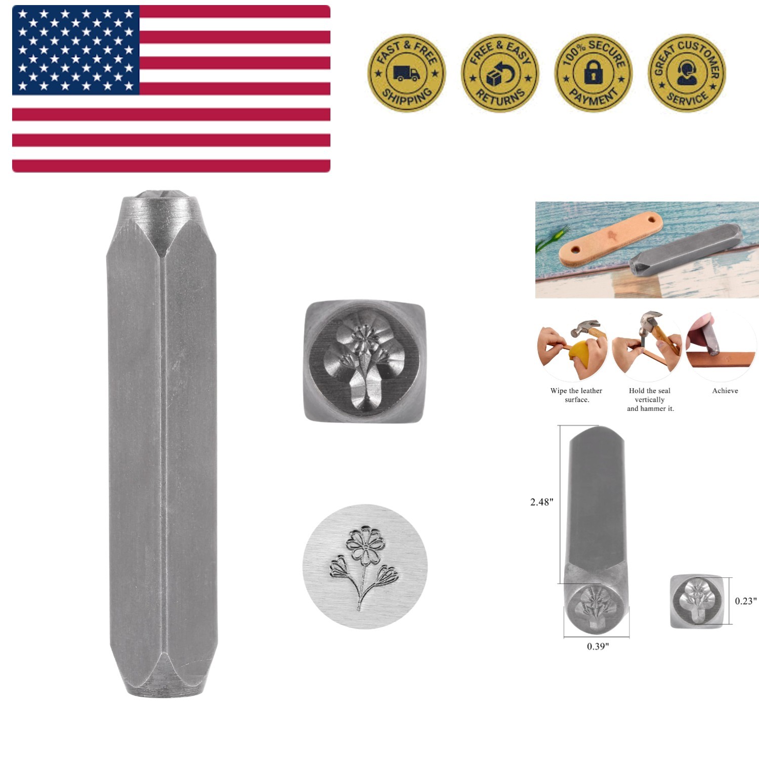Wildflower Metal Punch Stamp Stamping Tool 6mm for Stamping/Punching Metal, J...