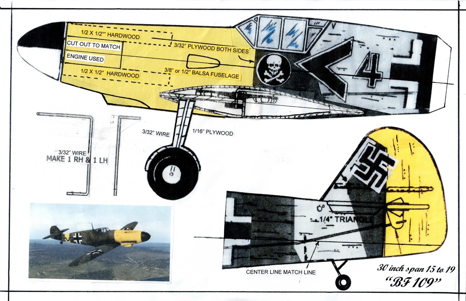 Bf-109-G Profile, 15 19 engine, with a 30 inch wing span