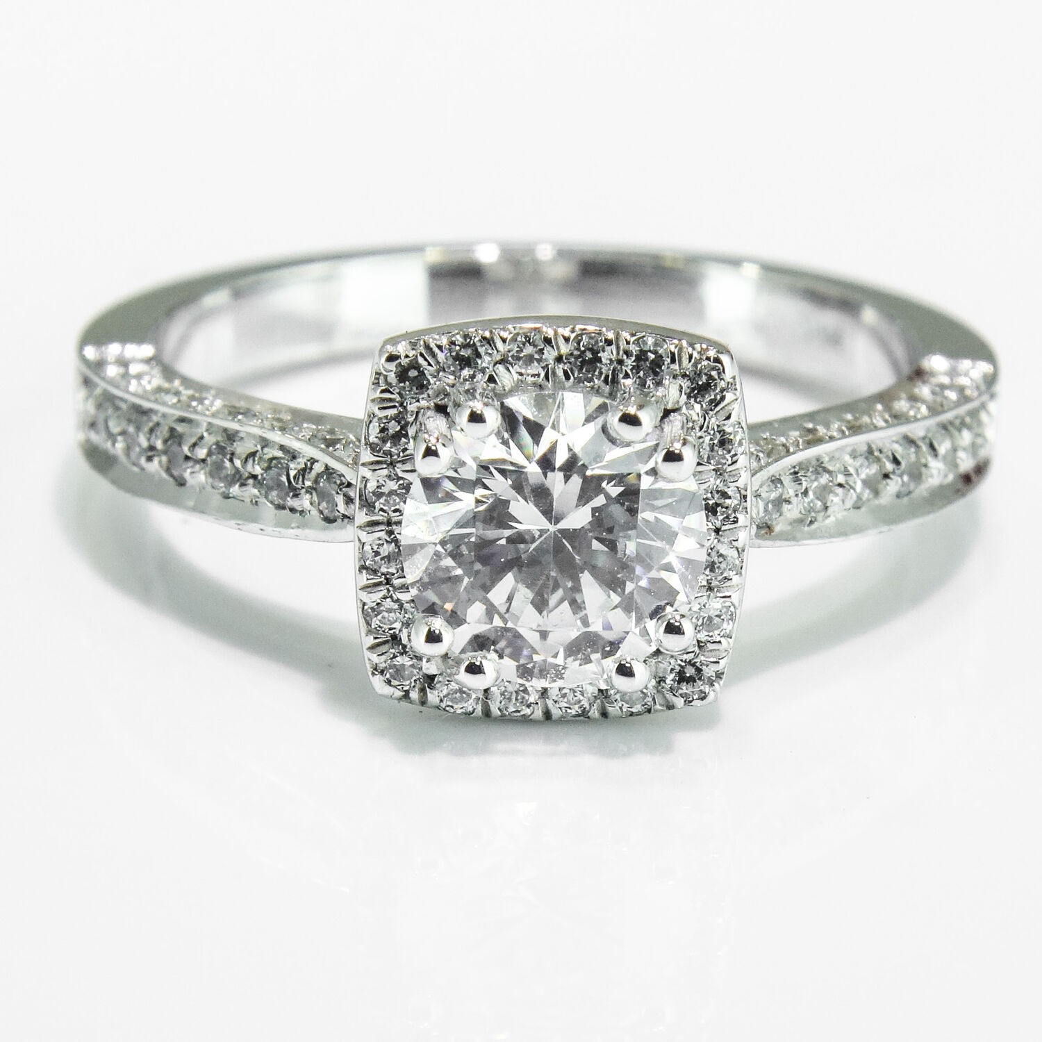 1.74 CT F/SI1 Affordable Round Cut Diamond Engagement Ring 950 Platinum