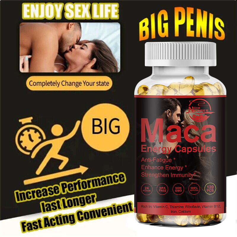 Organic Maca Root Extract Male Enhancement Booster 120 Capsules Stamina Support