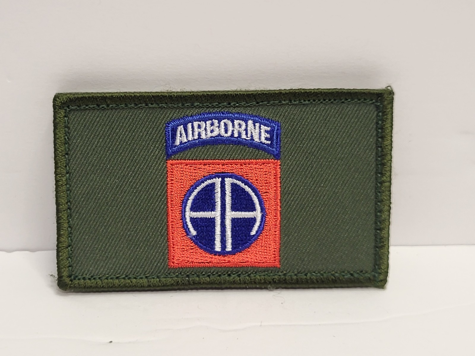 Army 82nd Airborne Division Green 3"x 2" Embroidered 2 Piece Hook Loop Patch