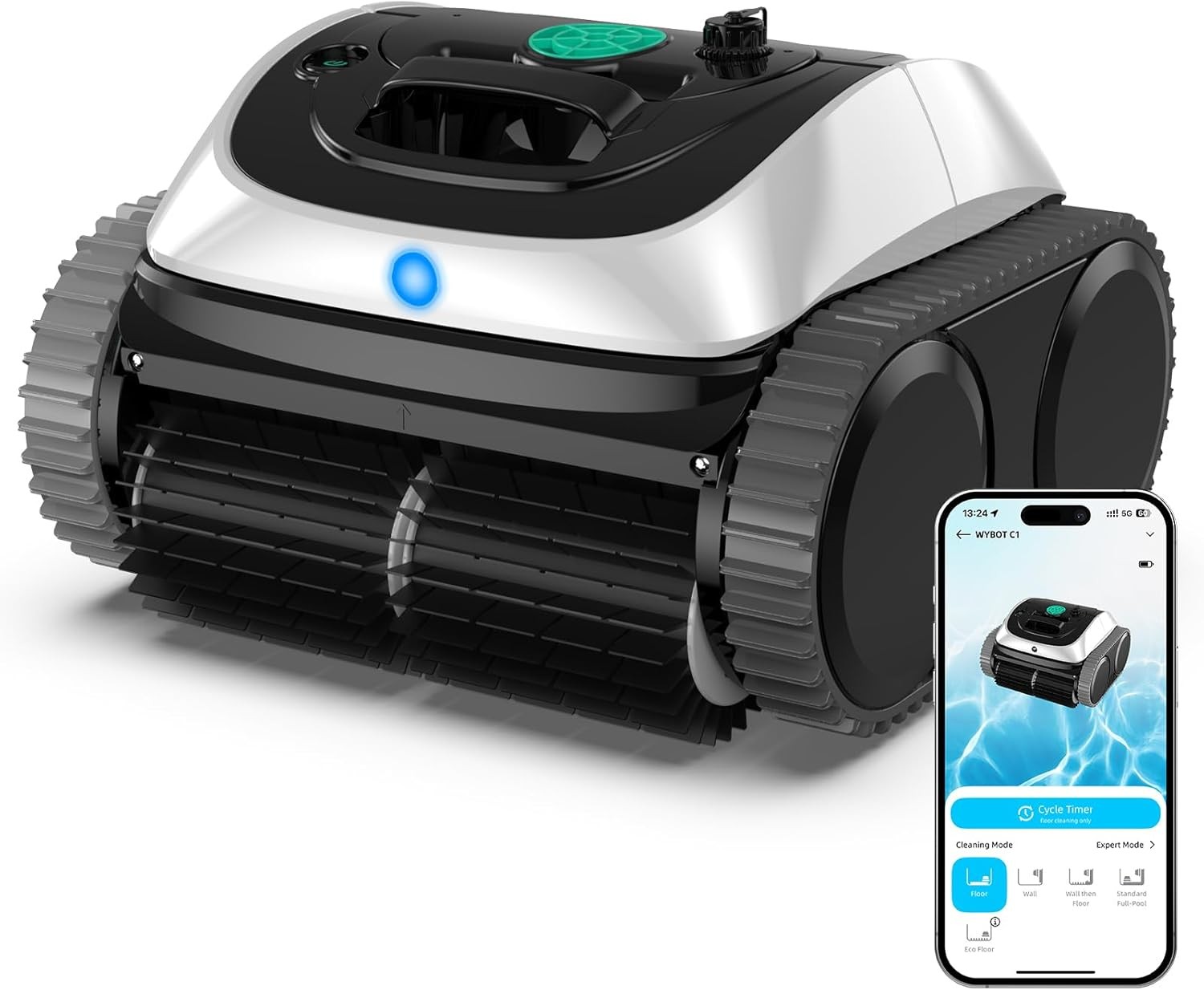 WYBOT C1 Pool Robot Vacuum for Inground Pools 4-in-1 Cordless Robotic Pool Clean