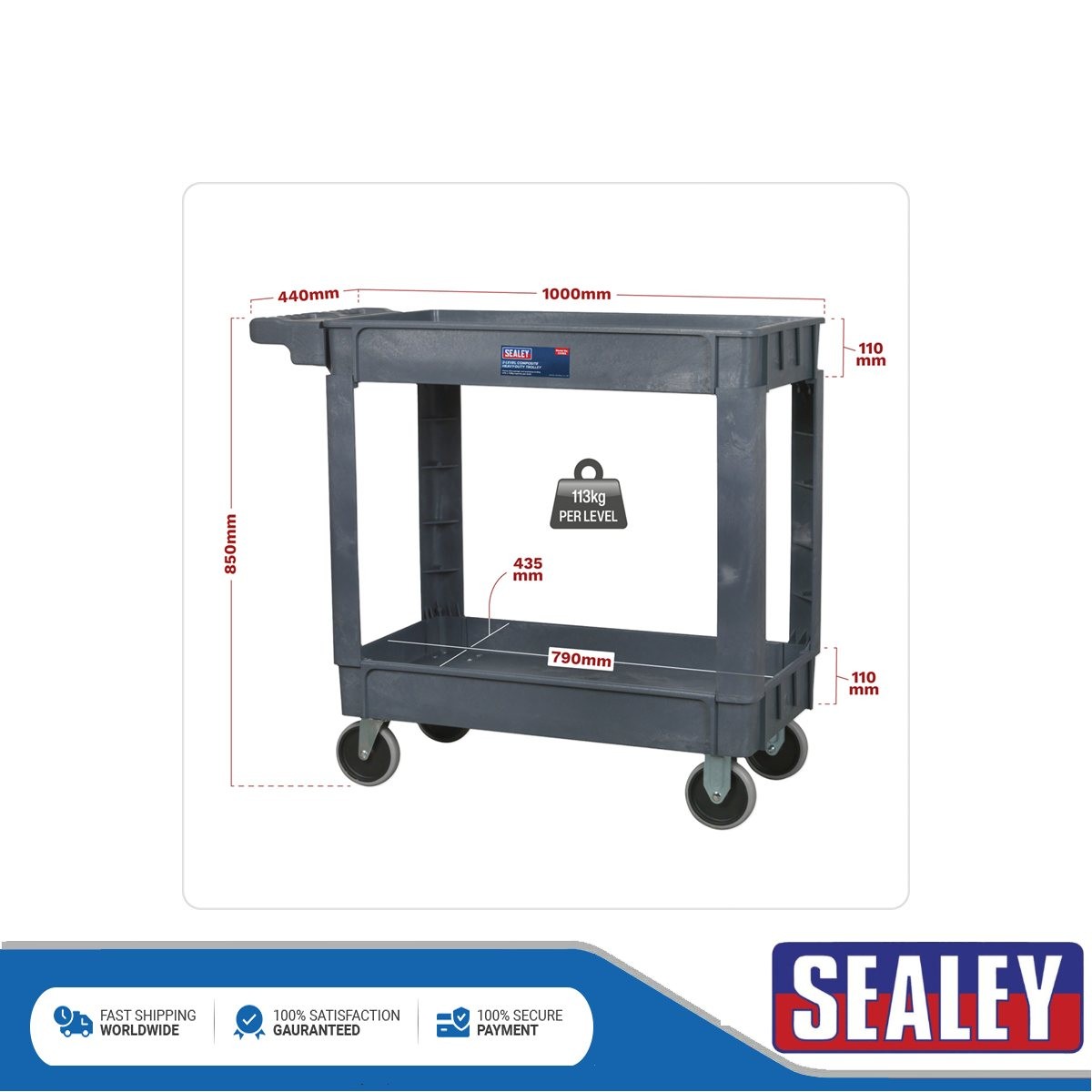 Sealey Composite Heavy-Duty Trolley 2-Level CX202