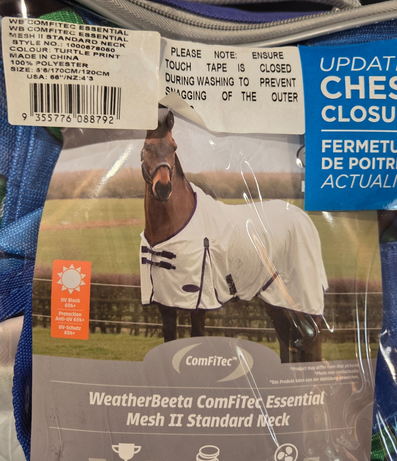 WeatherBeeta ComFiTec Essential Mesh II Standard Neck Turtle Print 66 Fly Sheet
