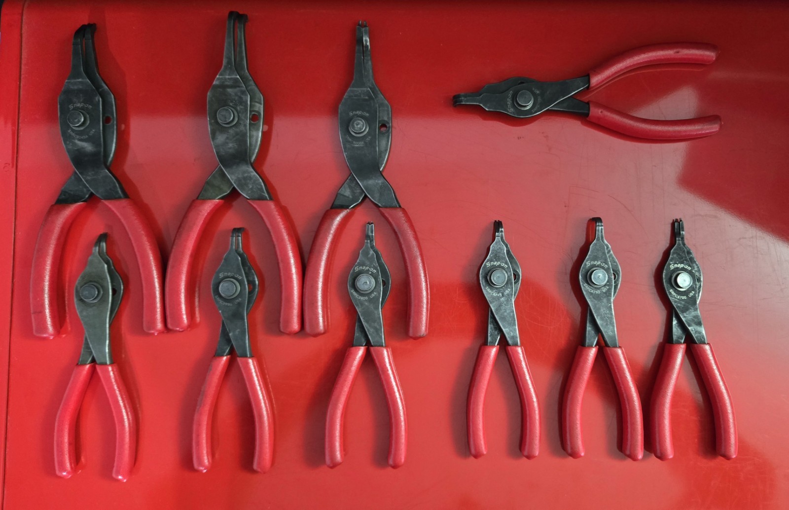 Snap-on tools Red Master 10-Piece Snap Ring Plier Set