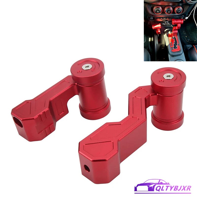 2Pcs Gear Shift Lever Knob Cover Kit For 2011-2018 Jeep Wrangler JK JKU Red