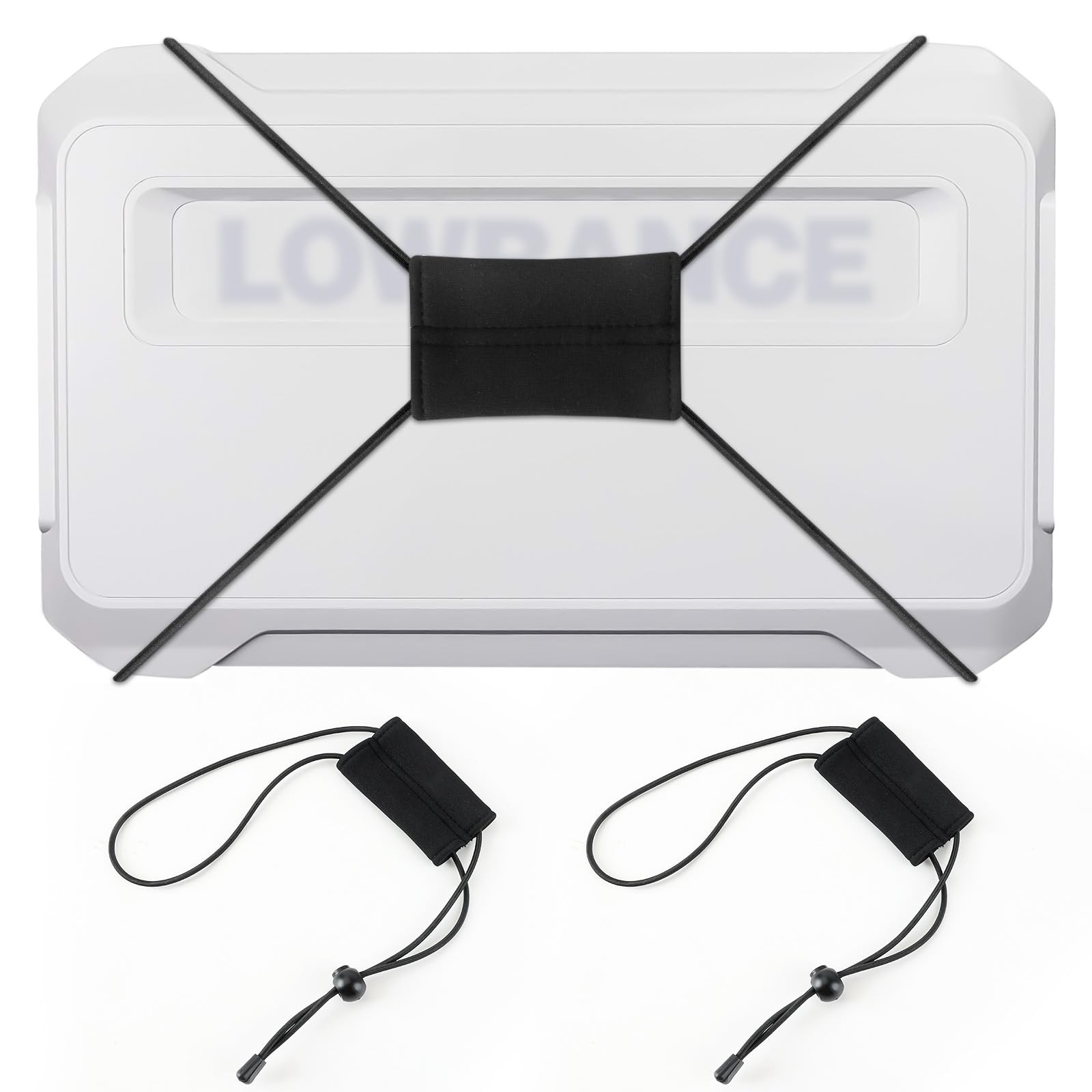 2 Pcs Fishing Graph Cover Straps Adjustable Bungee - Keep Your Fish Finder Co...