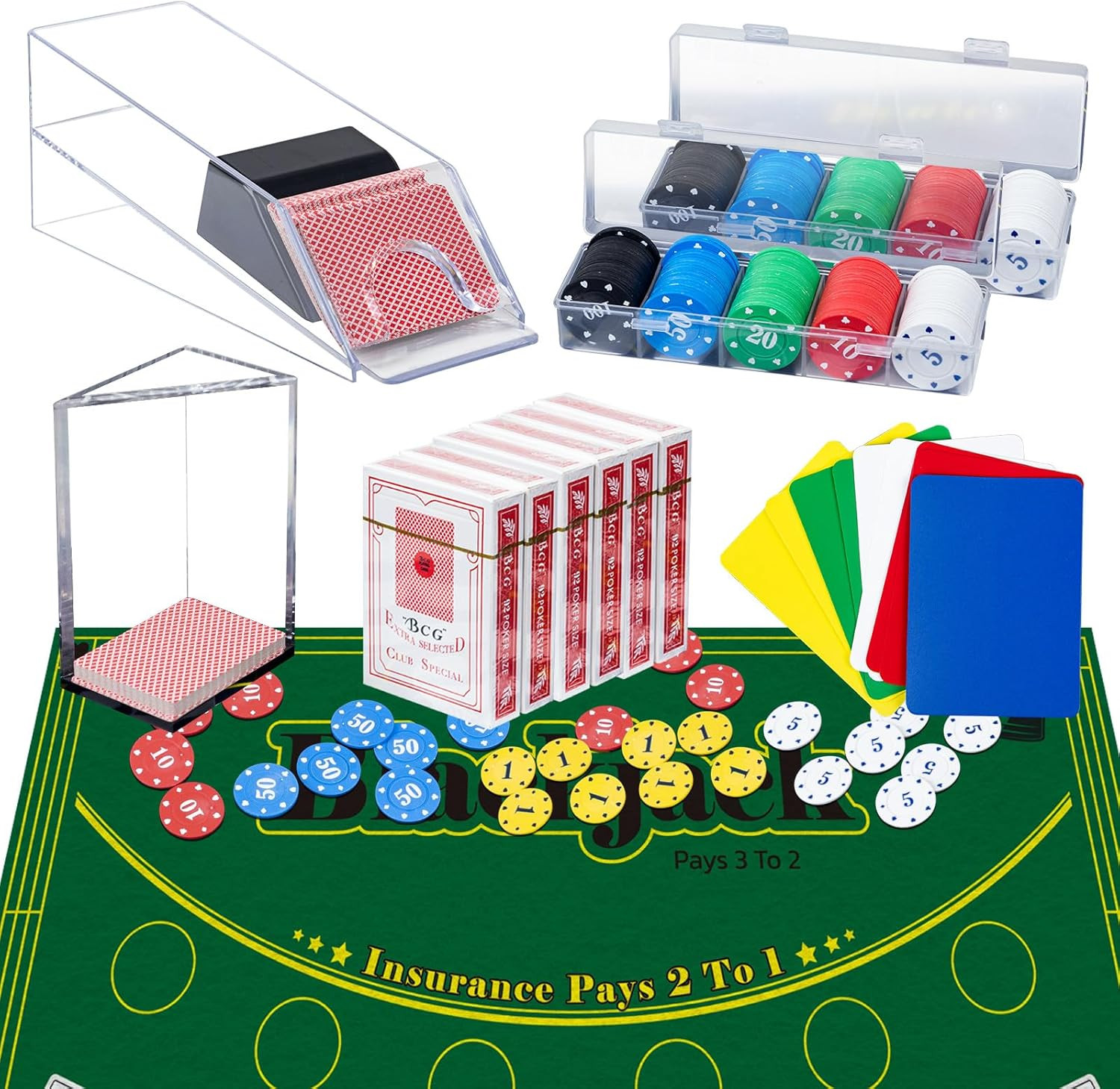 Deluxe Casino Game Set: Poker, Blackjack, Chips & Accessories for Fun Nights