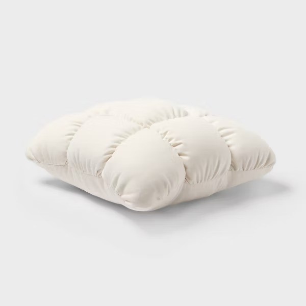RE Dec Square Throw Pillow Ivory