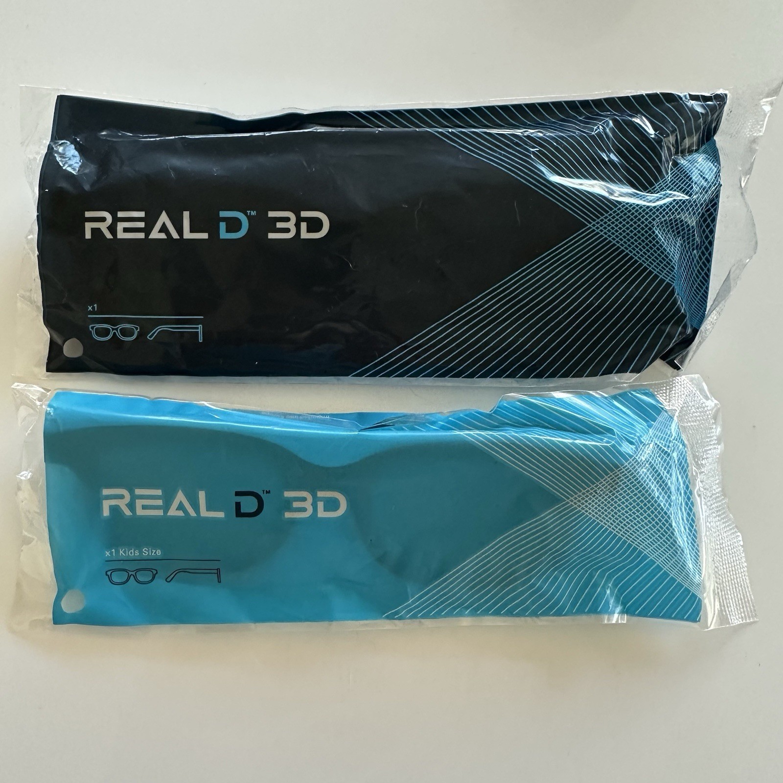 Lot - 2 Pairs Real D 3D Glasses - Adult + Child