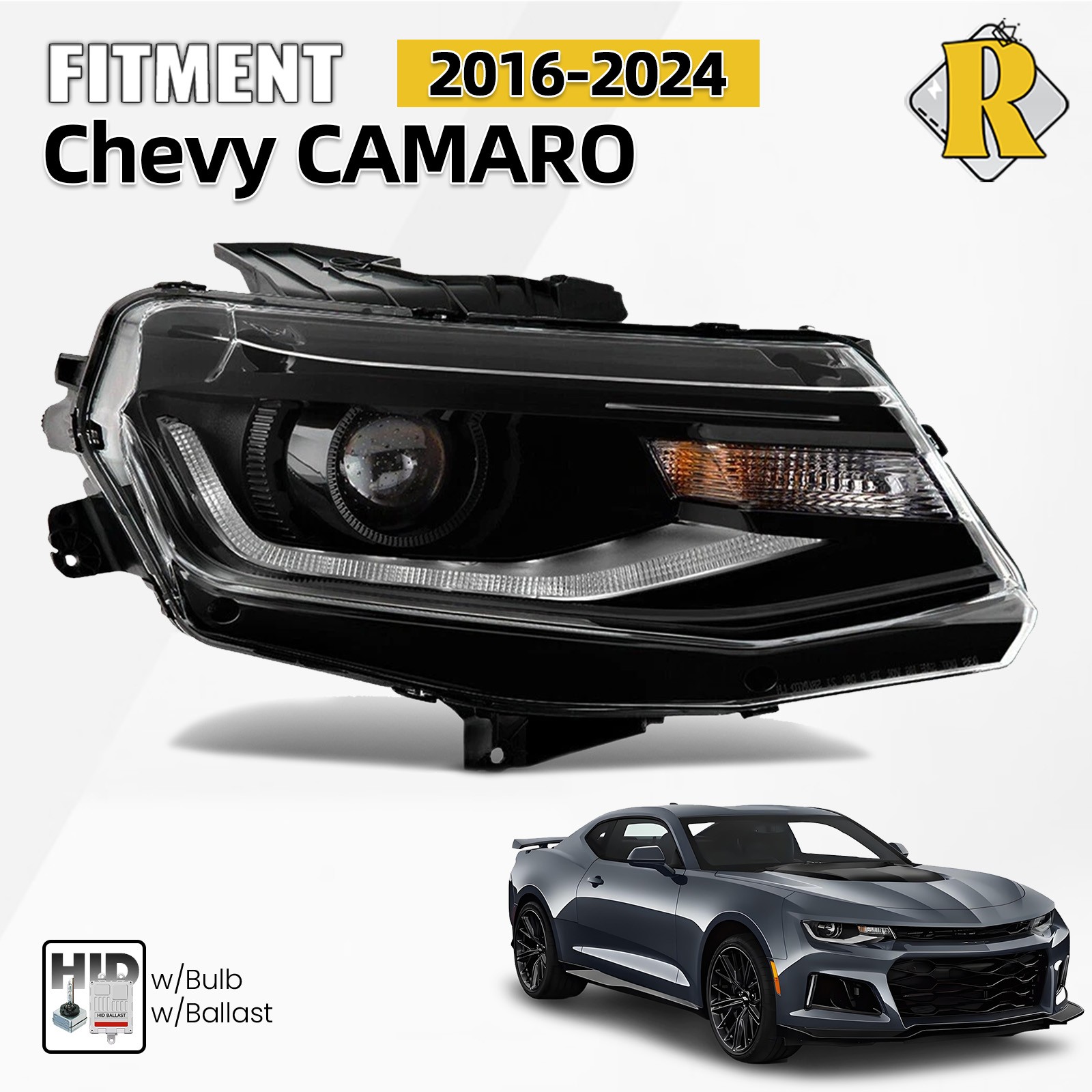 For 2016-2024 Chevy Camaro HID Headlight w/Bulb Ballast Right Passenger Side