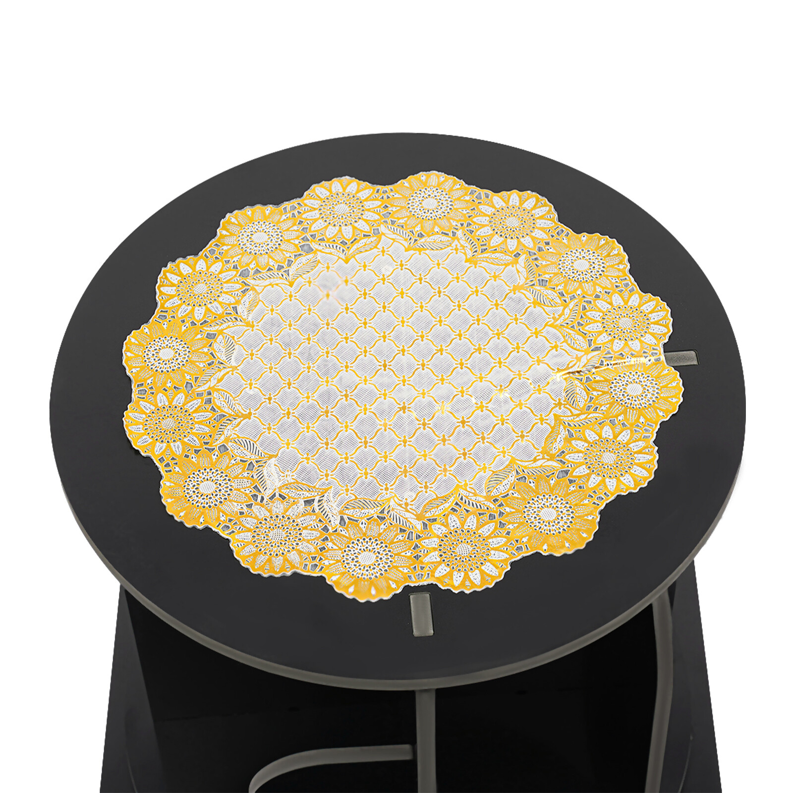 Modern Bedside Table with Drawer Corner High End Table Black Rotating Bookshelf