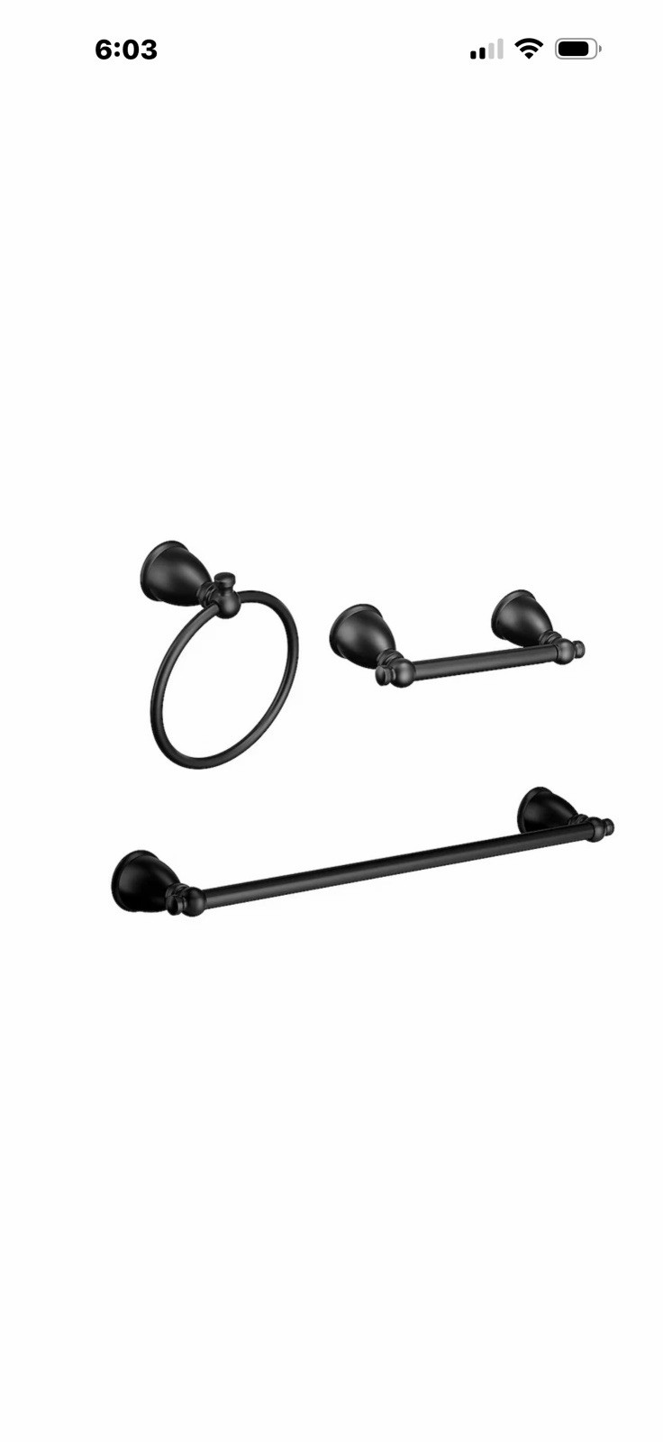 Moen 3-Piece Caldwell Matte Black Decorative Bathroom Hardware Set