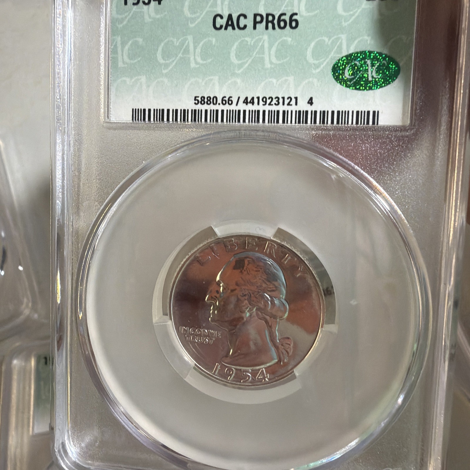 1954 Proof Set CAC Pr 64, 66, 66, 66, 63 Red