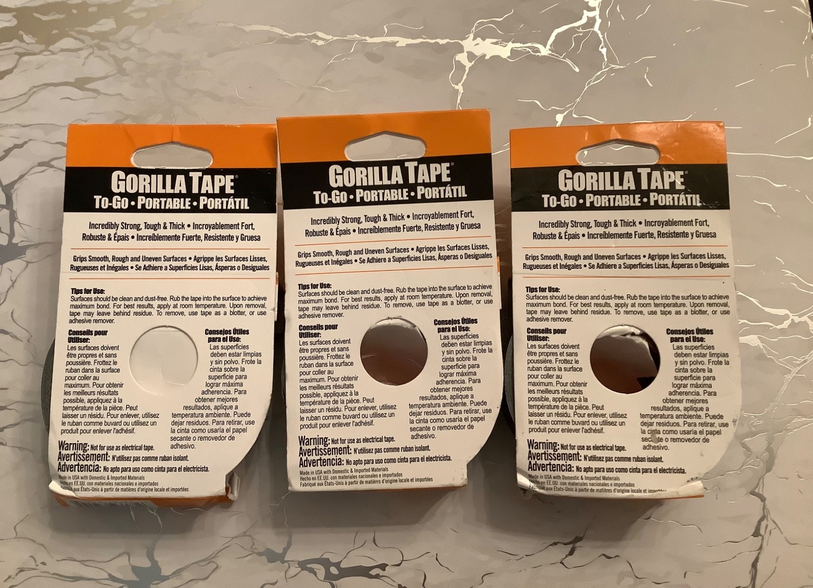 (3Pack) Gorilla Tape Adhesive Rolls 1 In. X 30 ft.