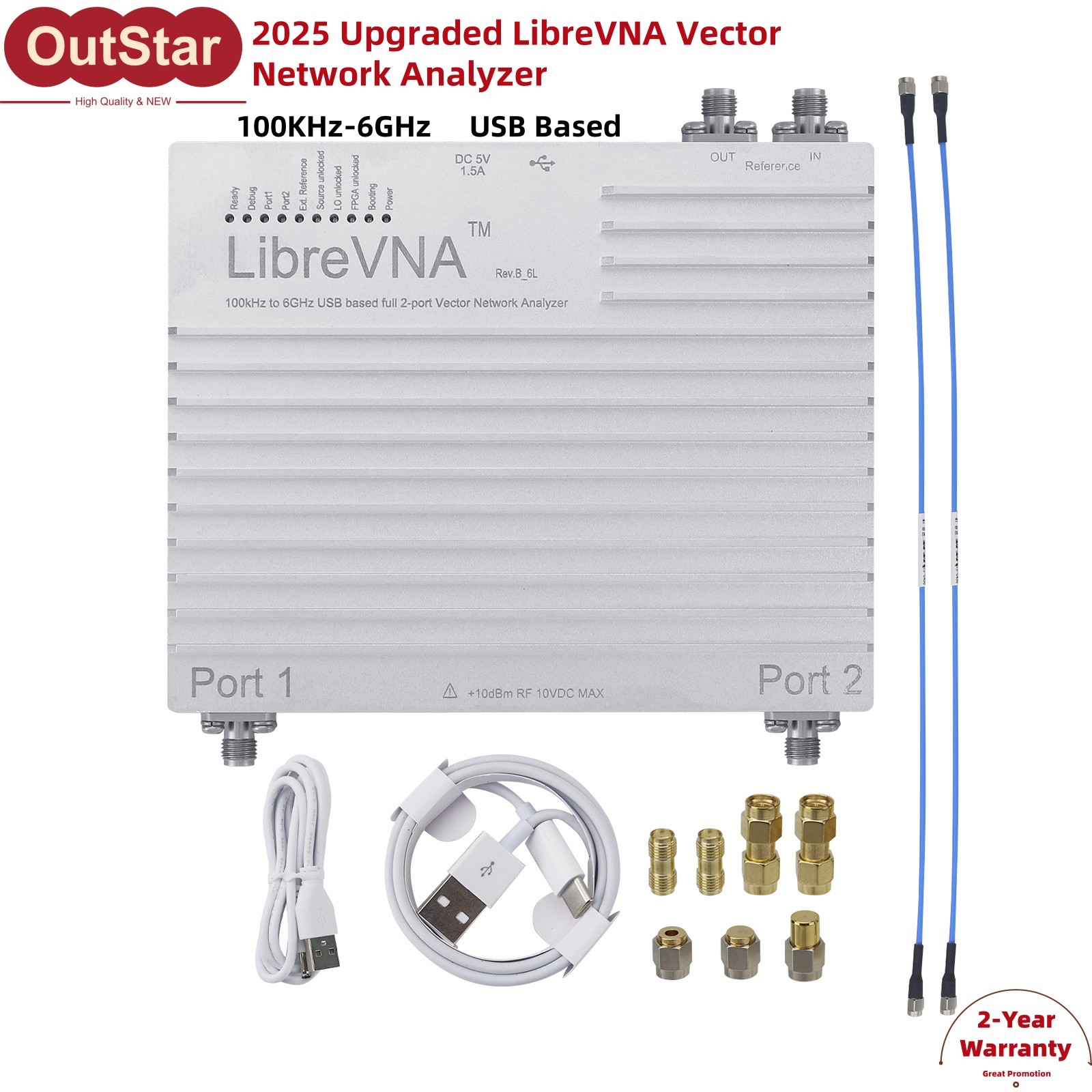 2025 Upgraded LibreVNA 100KHz-6GHz USB Based Full 2-Port Vector Network Analyzer