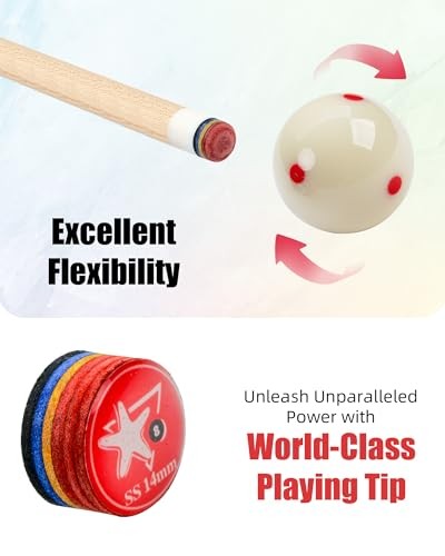 Pool Cue Tips 6 Layers Rainbow Billiards Tip (Hardness 14mm Blue-SX