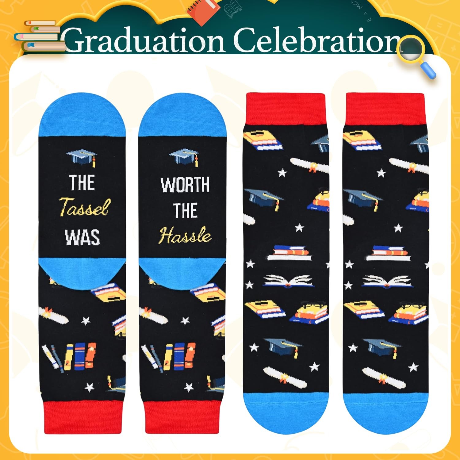 HAPPYPOP Graduation Gifts for Him Her - Socks Congrats Grad Gifts for Male Fe...