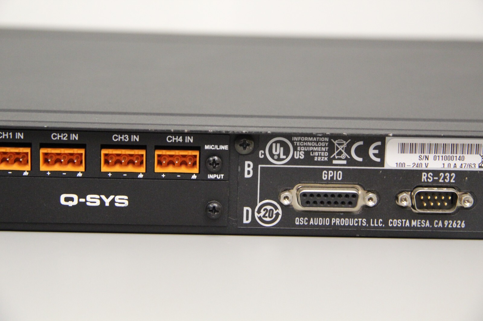 QSC Q-SYS I/O Frame Type 2 Network Interface With 3 CIML4-HP Cards