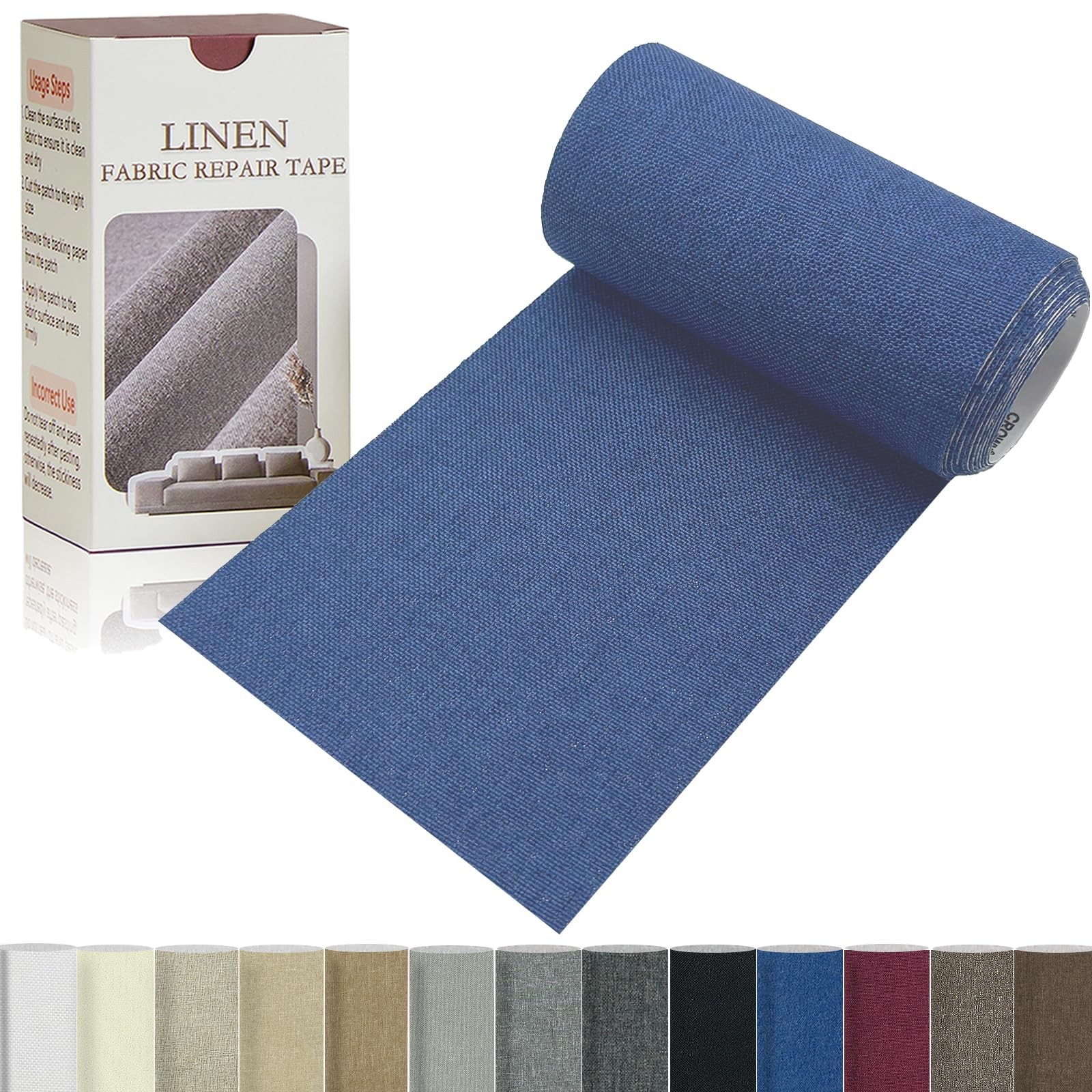Linen Repair Tape 4x70 Inch Self-Adhesive Couch Patch Repair Fabric Patch for...